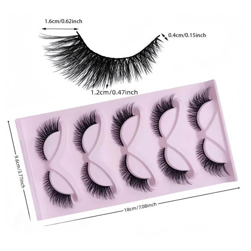 15Pairs Cat Eye Eyelashes 3D Natural False Lashes Fluffy Soft Cross Clear Band Lashes Manga Lashes Wispy Eyelash Makeup - GrottonGlowDrop