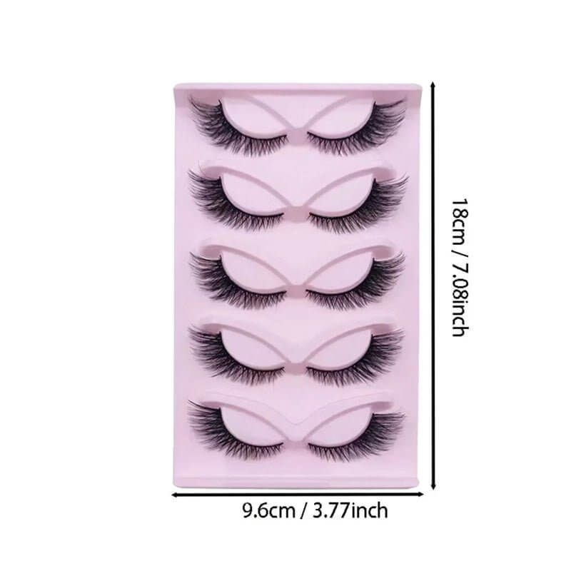 15Pairs Cat Eye Eyelashes 3D Natural False Lashes Fluffy Soft Cross Clear Band Lashes Manga Lashes Wispy Eyelash Makeup - GrottonGlowDrop