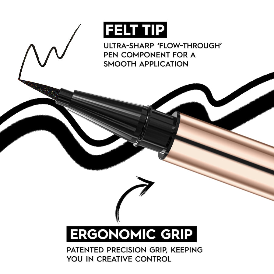 PHOFAY Waterproof Black Eyeliner | Precision Liquid Liner Pen