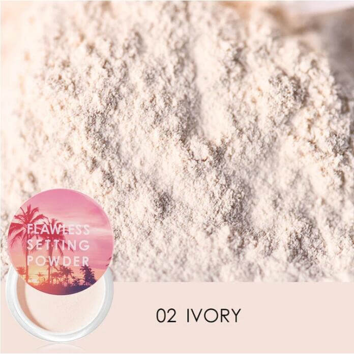 Translucent loose setting powder texture close up makeup powder
