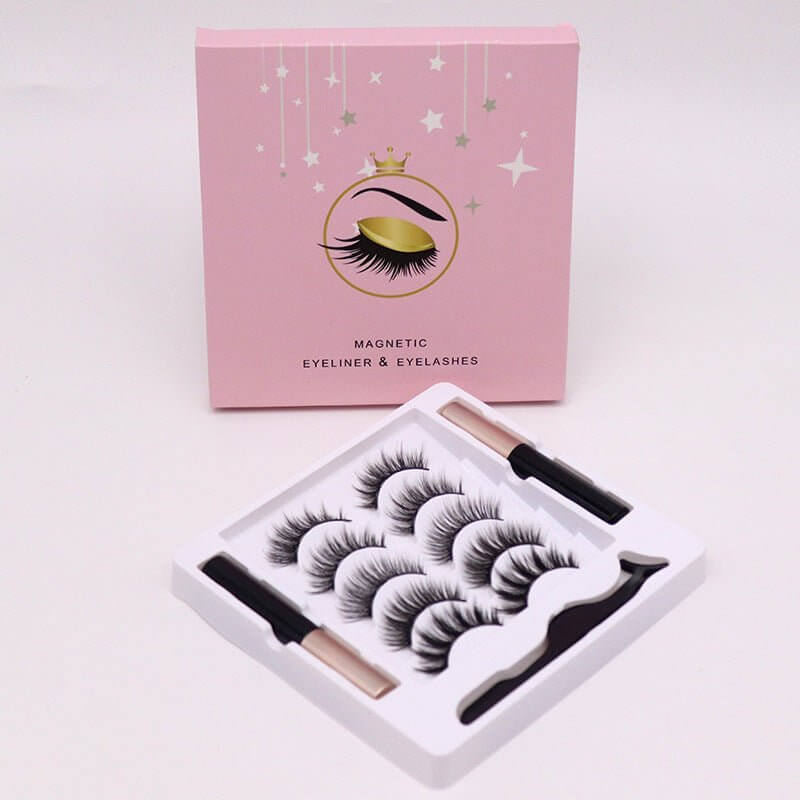 Magnetic Eyelashes Eyeliner Set Long Lasting False Mink Waterproof Eye Lashes Extension Reusable Beauty Makeup Tool - GrottonGlowDrop
