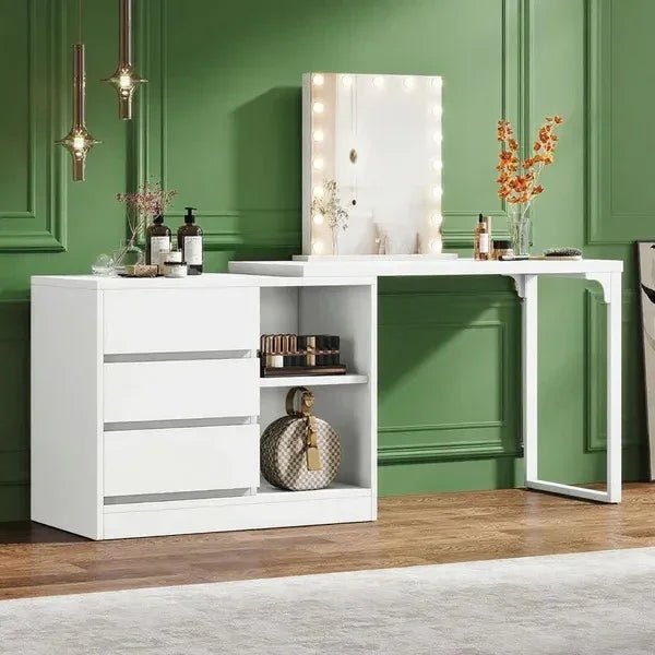 Makeup Vanity Tables with LED Lights & Storage | GrottonGlowDrop