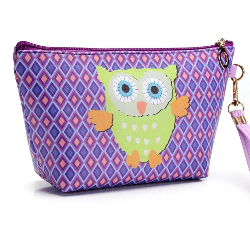 Owl makeup bag lady hand bag - GrottonGlowDrop