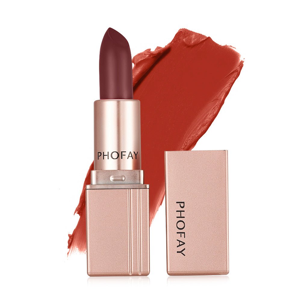 PHOFAY Matte Lipstick, Long - Lasting Smudge - Proof Color with Smooth Finish - GrottonGlowDrop