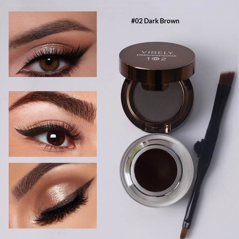 Waterproof Sweat - proof And Smudge - proof 2 - in - 1 Dual - color Eyeliner And Brow Gel - GrottonGlowDrop